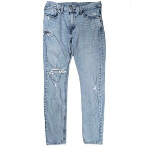 Levi's 512 Distressed Slim Tapered‎ Fit Light Wash Denim Jeans Men's Size 34x34